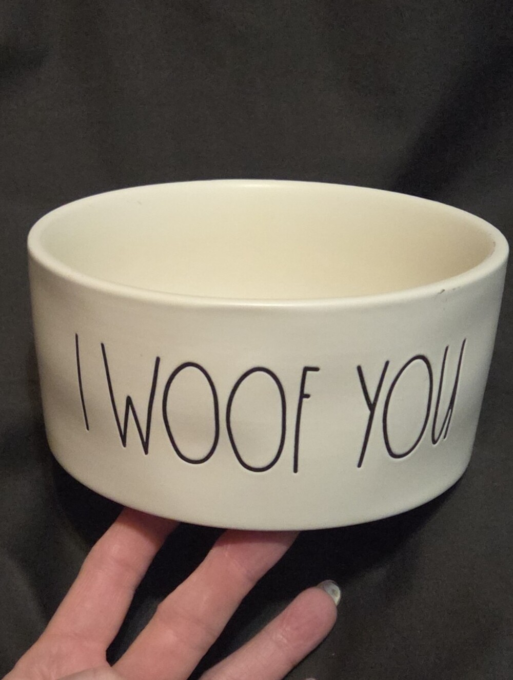 Rae Dunn I Woof You Pet Bowl 2.75" x 6"